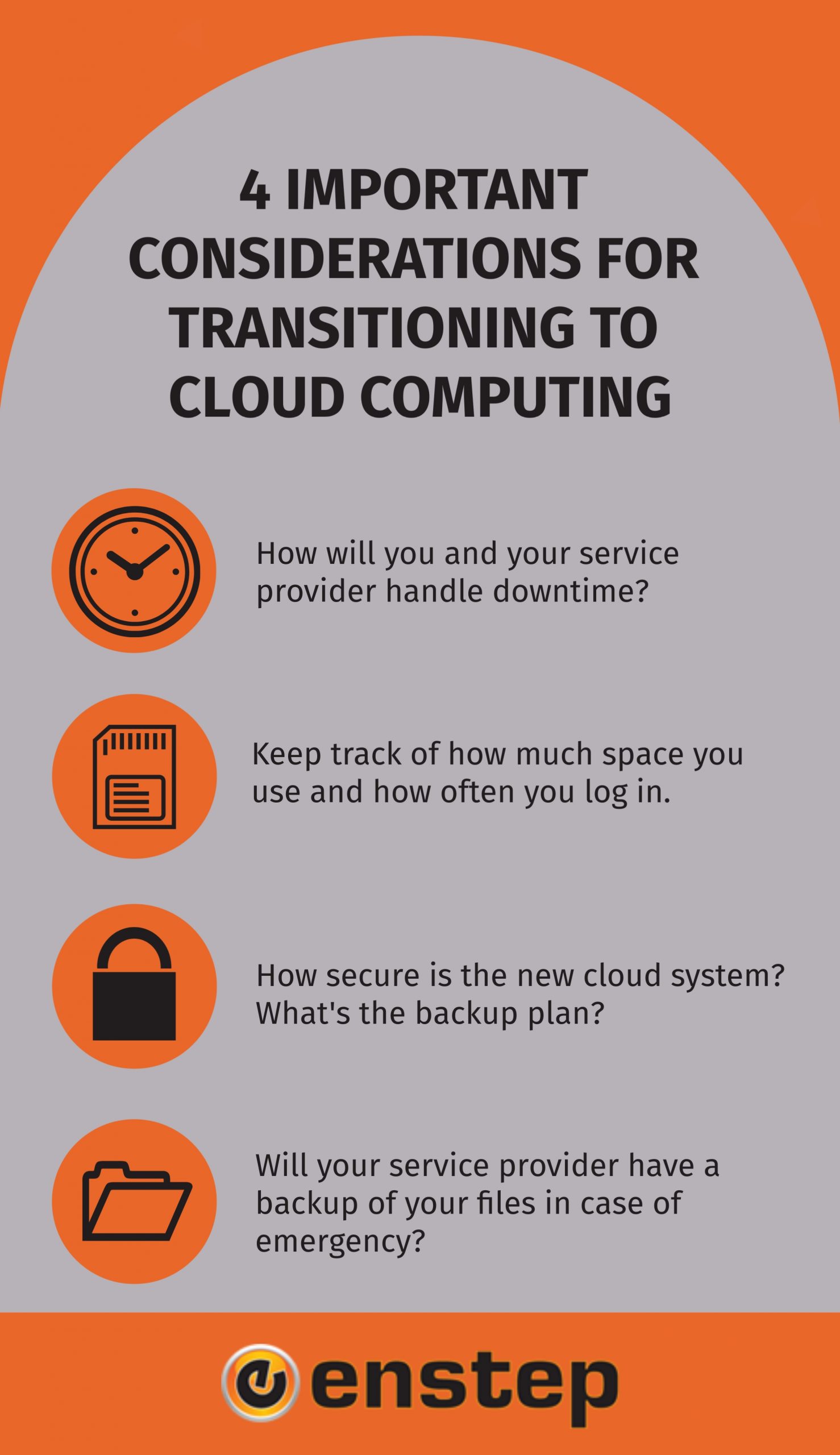 050820 transitioning to cloud computing | enstep technology solutions Cloud Computing Infographic