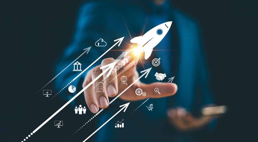 Excellence,Growth,Strategy,Business,Trend,Concept.,Businessman,Hand,On,Arrow it trends